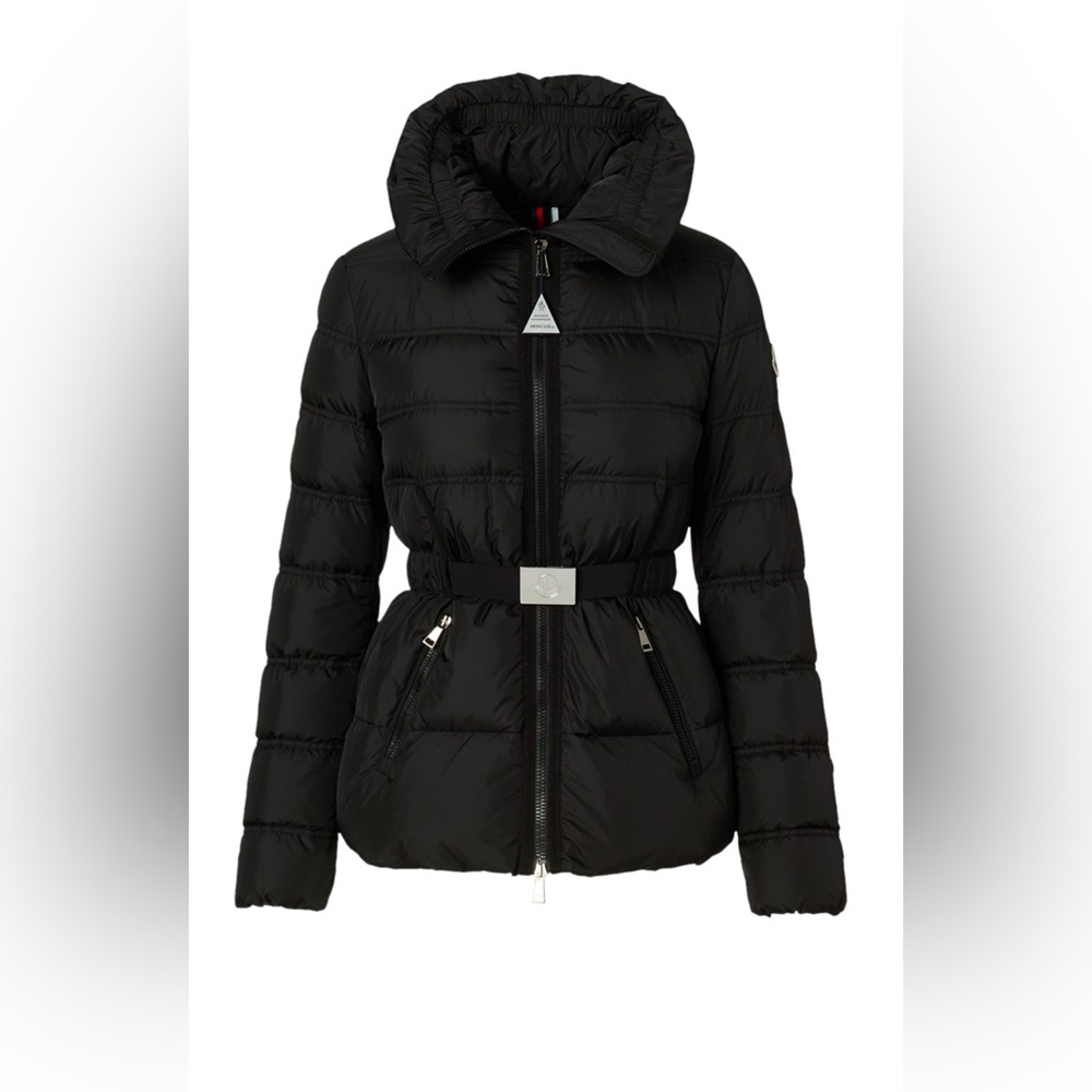 Moncler Women High-Collar Belted Down Coat. Moncler Size:4 Originally $2200+tax